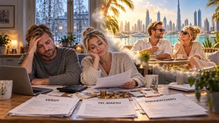 Suomalainen pariskunta haaveilee muutosta ulkomaille veropapereiden keskellä – muutto Dubaihin